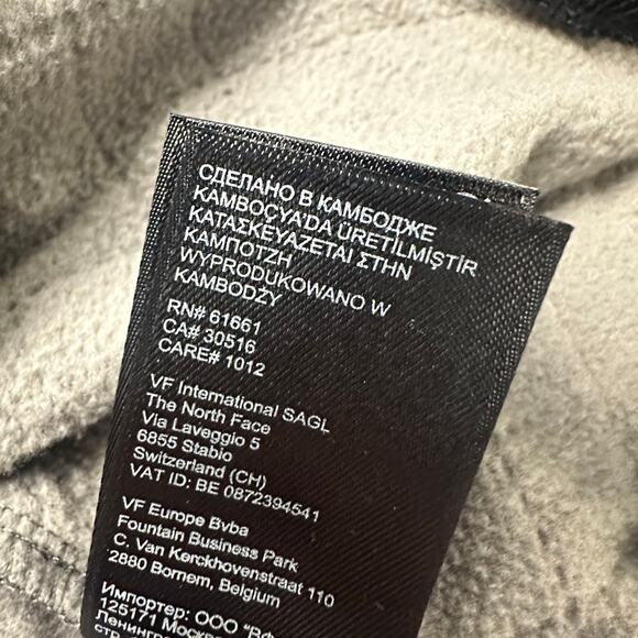 The North Face Gray Black Womens L Full Zip Diamond Quilted Fleece Lined Jacket - Picture 10 of 11